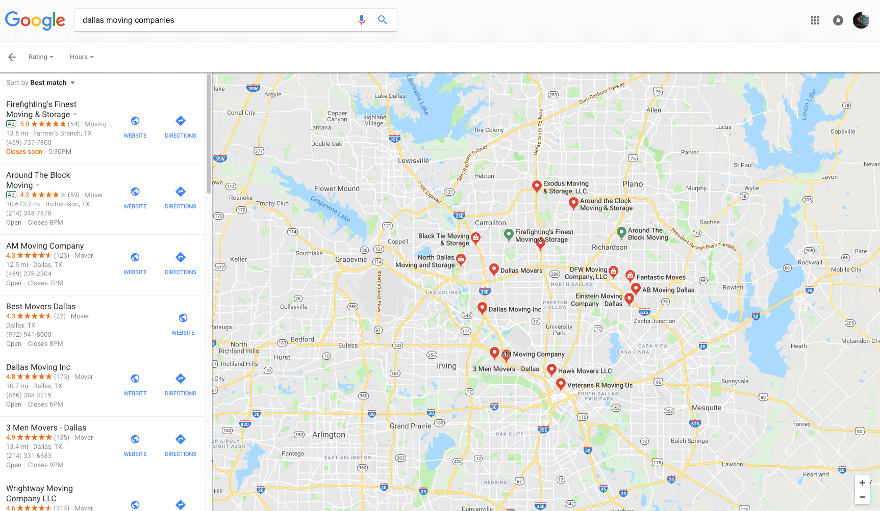 Local Search Result in Google