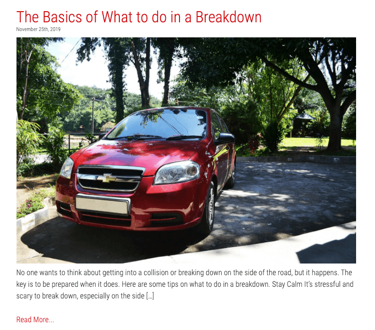 Auto repair blog example