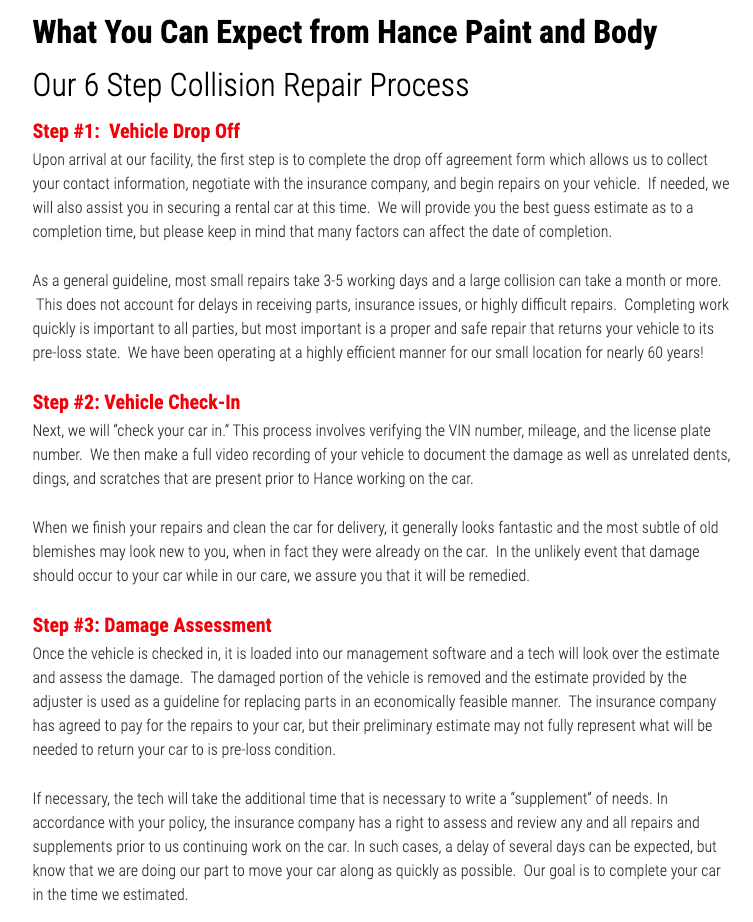 Auto repair step by step