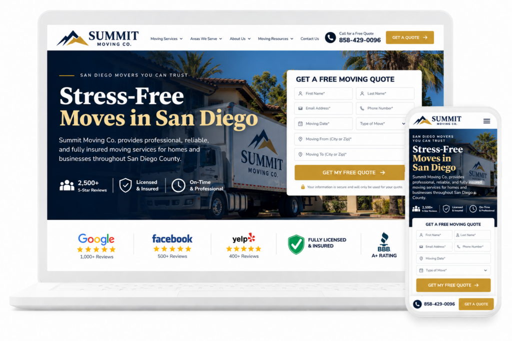 Website Design for Moving Companies